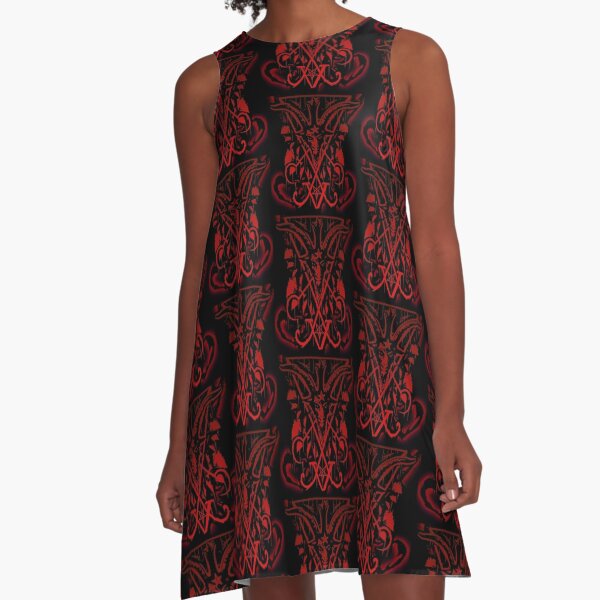 Satanic Baphomet Black Phillip Goat Satan Symbol Lucifer Devil A-Line Dress