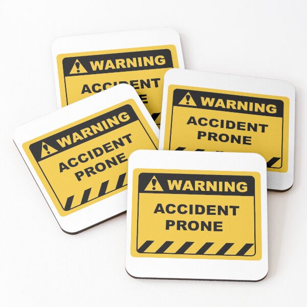 Item preview, Human Warning Label / Sign ACCIDENT PRONE Sayings Sarcasm Humor Quotes designed and sold by ColorMeHappy123.