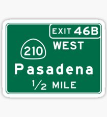 Pasadena, Road Sign, California Sticker