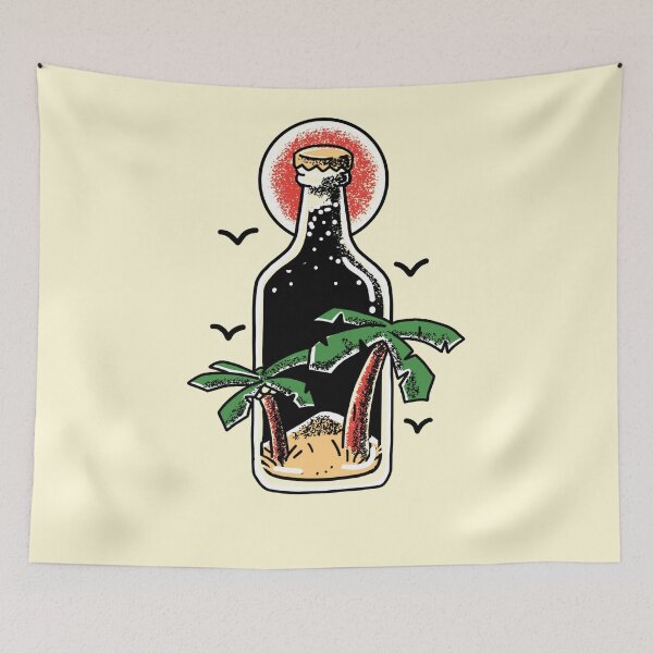 Item preview, Bottled Up Island Beach Tattoo Graphic designed and sold by Maria Simone.
