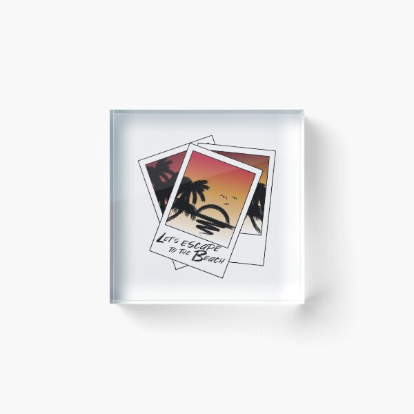Item preview, Polaroid picture summer sunset at the sea Lets escape to the beach designed and sold by BLucknerDesign.