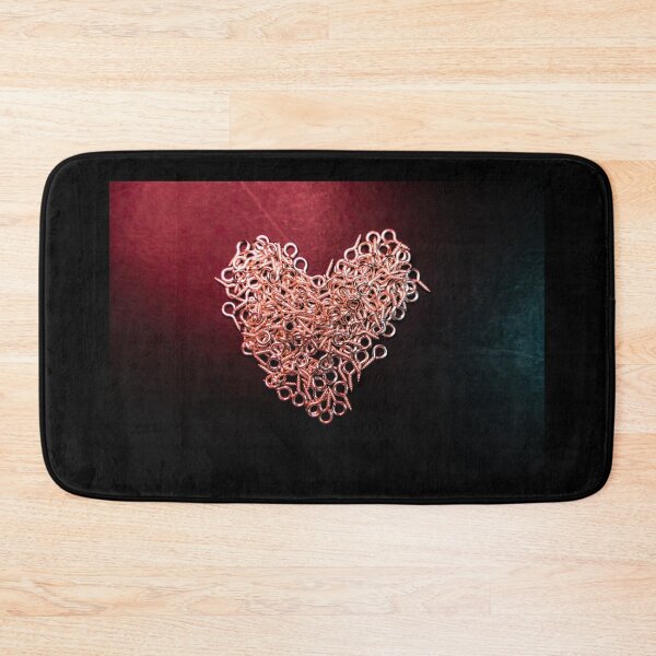 Item preview, Heart made with screws, over black and red light background designed and sold by MixedNichos.