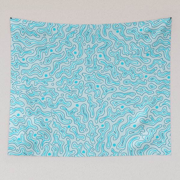 Item preview, Blue Abstract Blob Pattern designed and sold by kmoblenes.