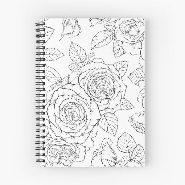 Item preview, Beautiful monochrome black and white sketch seamless pattern with roses, leaves. Hand drawn contour lines. designed and sold by Yevheniia Hulinska.