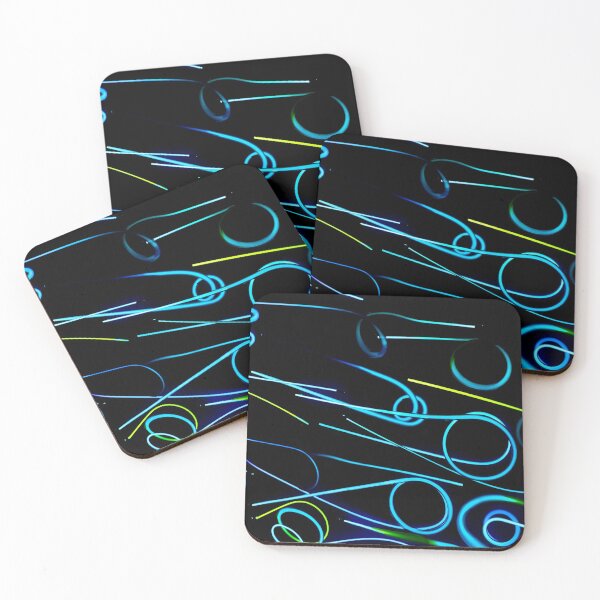 Item preview, Blue and Yellow Light Beams On Black Background designed and sold by GabryNY.