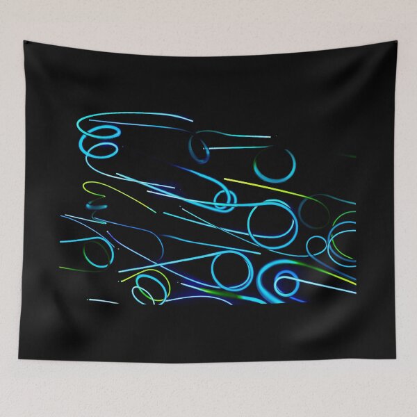 Item preview, Blue and Yellow Light Beams On Black Background designed and sold by GabryNY.