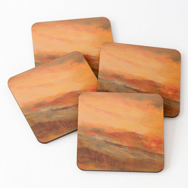 Item preview, Red Ridge At Sunset painting designed and sold by paul edmondson.