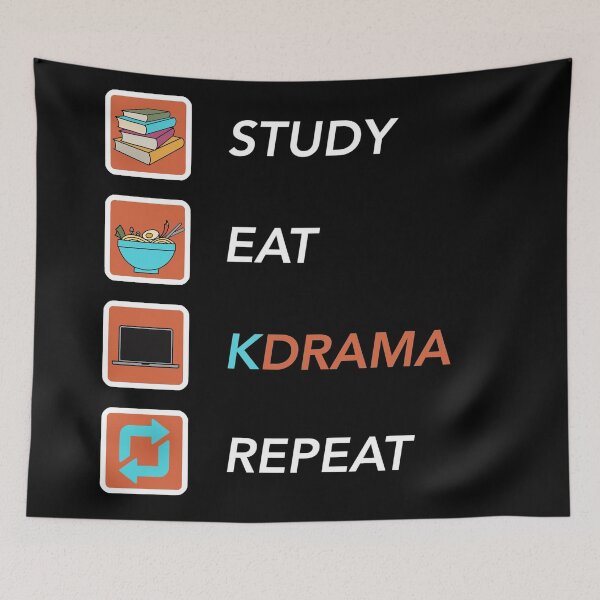 Item preview, Study sleep KDrama repeat designed and sold by EmmyWhammy.