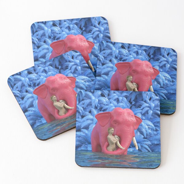 Item preview, woman bathes a red elephant designed and sold by Mike Kiev art.