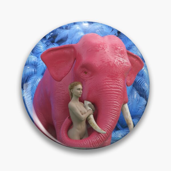 Item preview, woman bathes a red elephant designed and sold by Mike Kiev art.