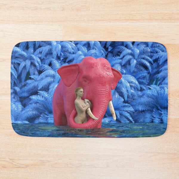 Item preview, woman bathes a red elephant designed and sold by Mike Kiev art.