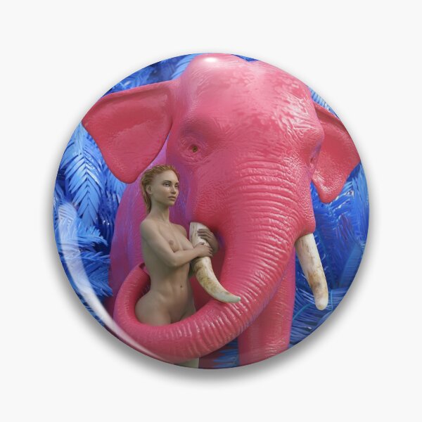 Item preview, woman bathes a red elephant designed and sold by Mike Kiev art.