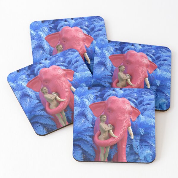 Item preview, woman bathes a red elephant designed and sold by Mike Kiev art.