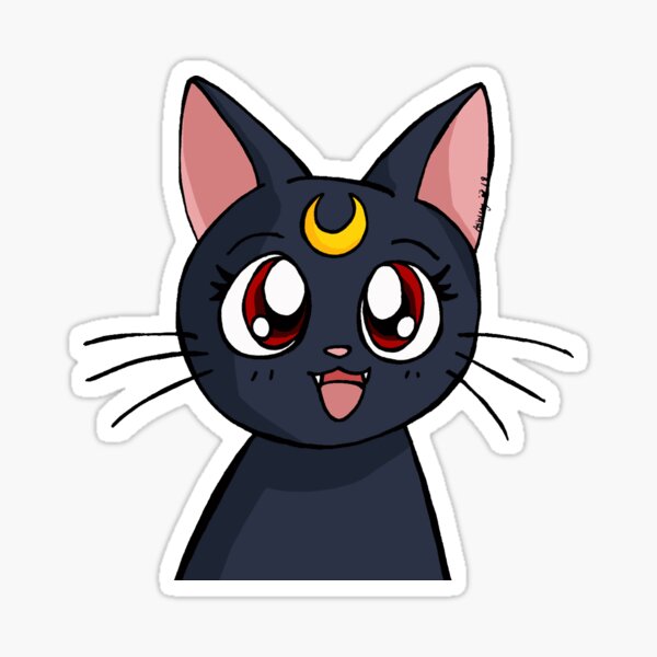 Sailor Moon Luna Stickers For Sale Redbubble