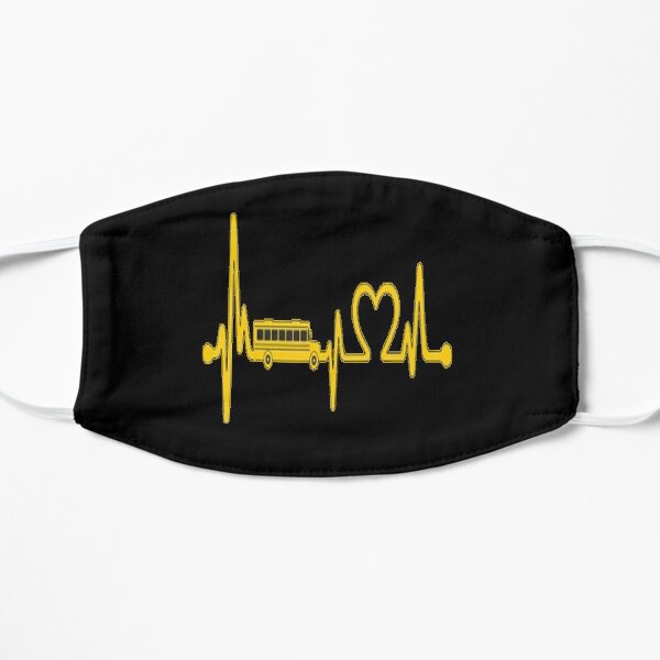 Conducteur de bus scolaire drôle cadeau amour bus scolaire Heartbeat Lovers Bus Masque sans plis