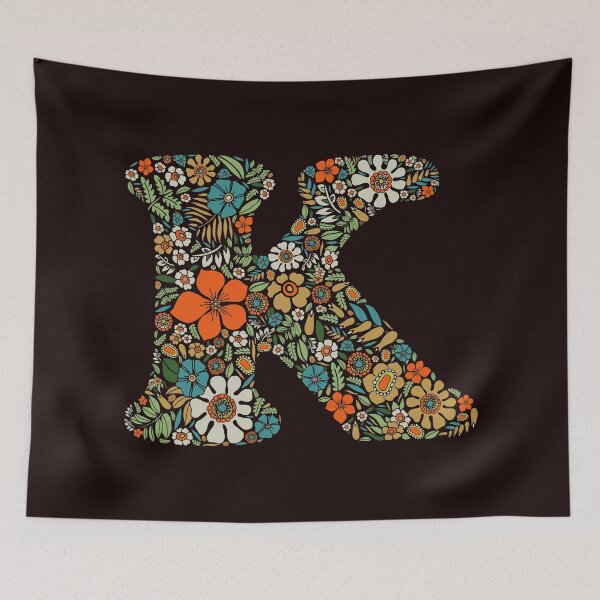 Item preview, Hippie Floral Letter K designed and sold by zeljkica.
