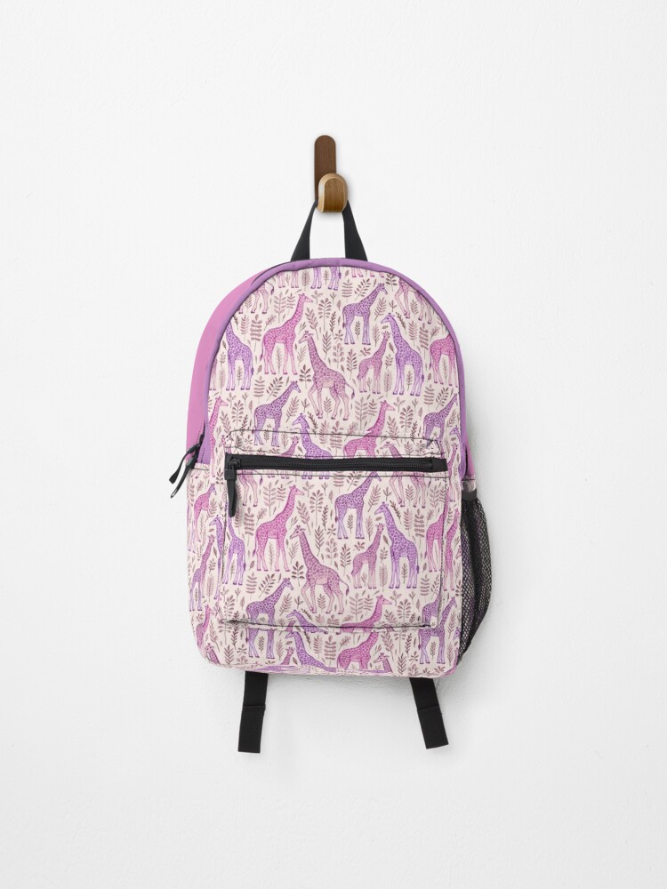 Pink Giraffe Pattern Backpack for Sale by micklyn