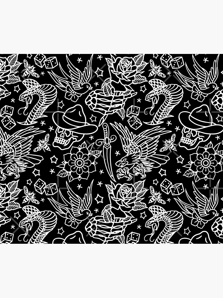 American Traditional Tattoo Flash Print by SevenRelics
