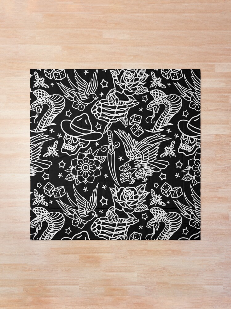 Alternate view of American Traditional Tattoo Flash Print Comforter