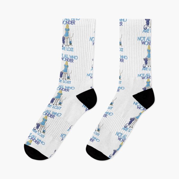Item preview, Alice In Wonderland - Not All Who Wonder Are Lost - Cheshire Cat, White Rabbit designed and sold by KoolMoDee.