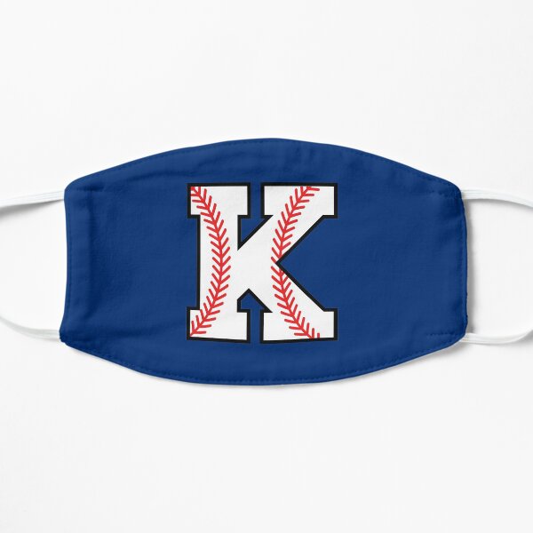 Baseball Sports Letter K - Kappa Monogram Alphabet Flat Mask