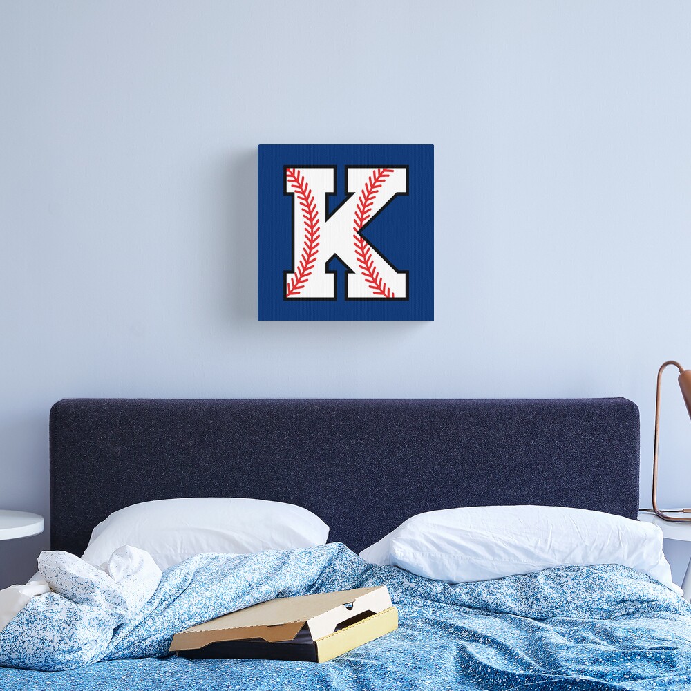 Baseball Sports Letter K - Kappa Monogram Alphabet Drawstring Bag