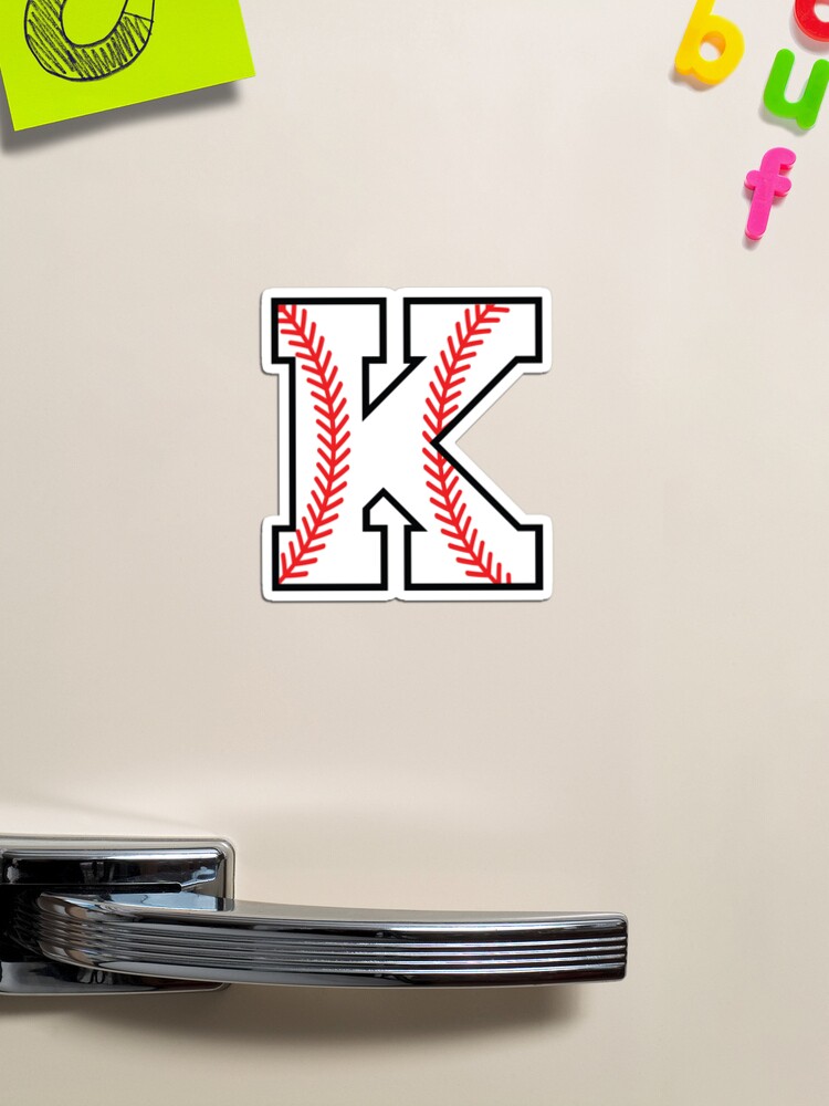 Baseball Sports Letter K - Kappa Monogram Alphabet Drawstring Bag