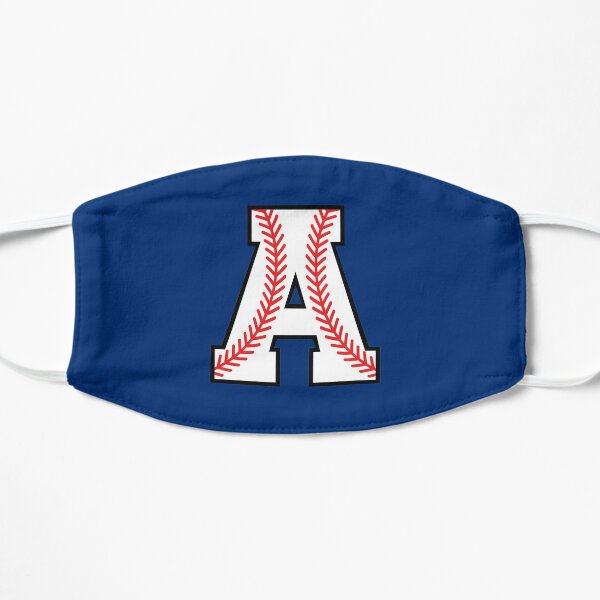 Baseball Sports Letter A - Alpha Monogram Alphabet Flat Mask