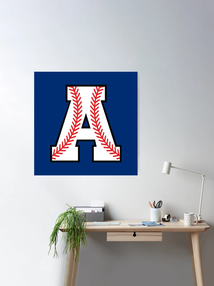 Baseball Sports Letter A - Alpha Monogram Alphabet Poster for
