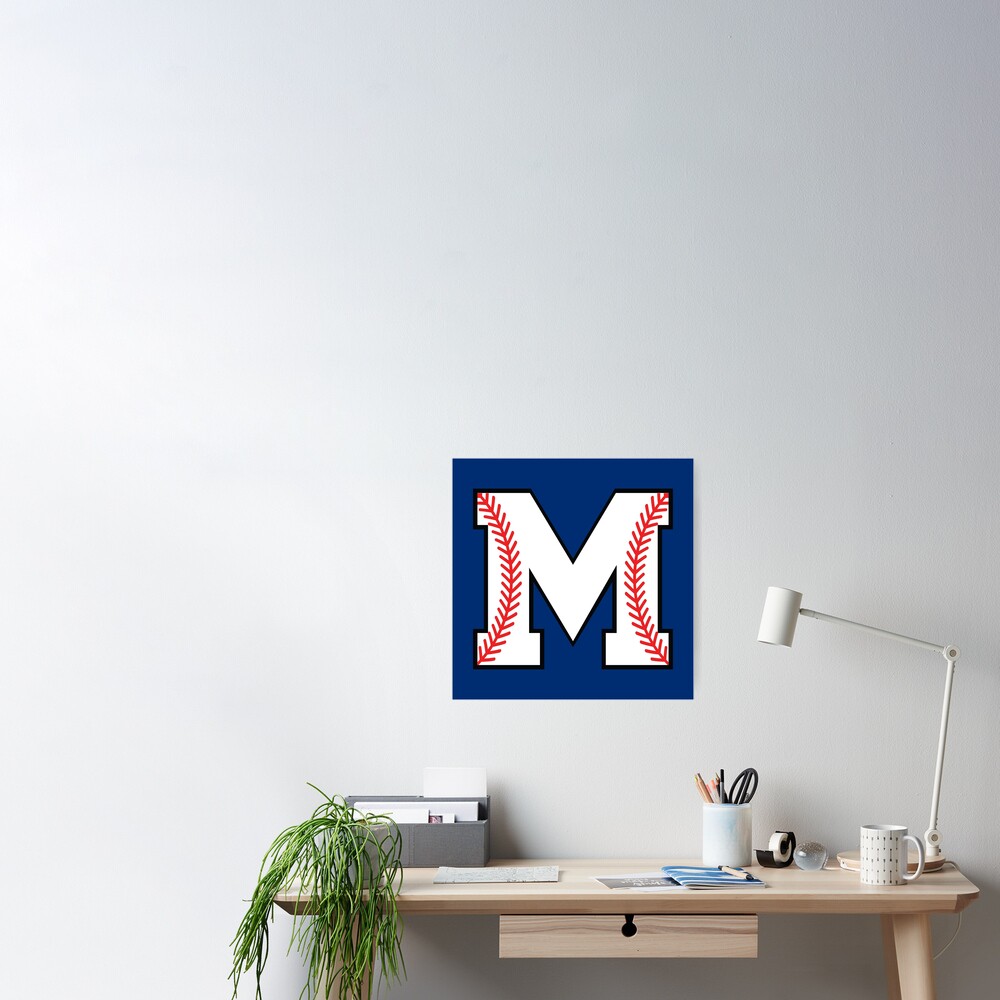 Baseball Letter M - Sports Monogram Alphabet Poster for Sale by