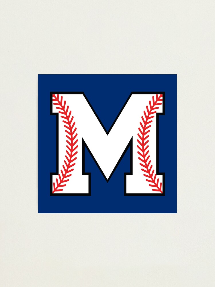Baseball Letter M - Sports Monogram Alphabet | Photographic Print