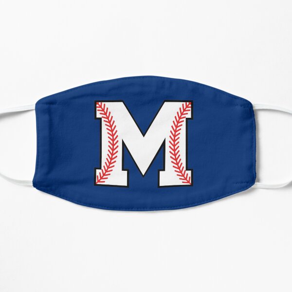 Baseball Letter M - Sports Monogram Alphabet Flat Mask