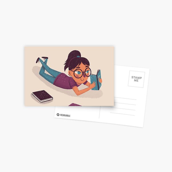 Chica lectora Postal