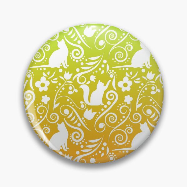 Item preview, Cat and Flowers - Lime & Orange (Citrus Lover Collection) designed and sold by CreativityRoams.