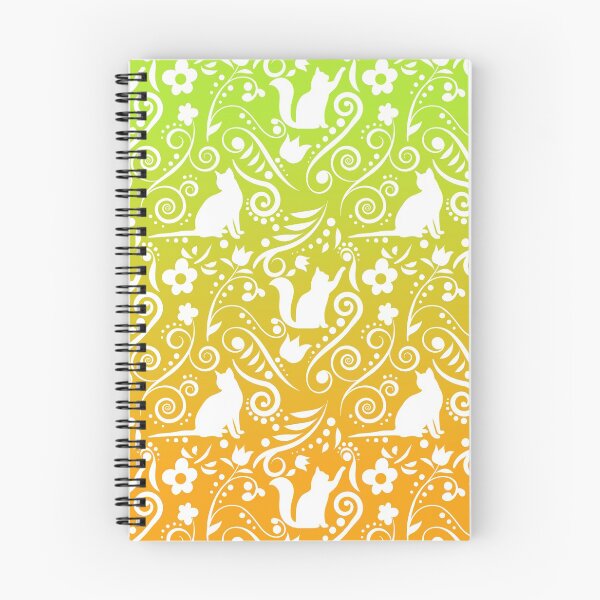 Item preview, Cat and Flowers - Lime & Orange (Citrus Lover Collection) designed and sold by CreativityRoams.