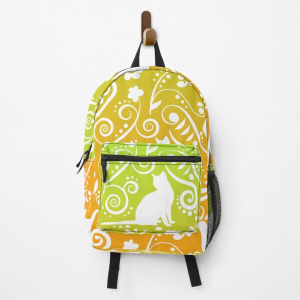 Item preview, Cat and Flowers - Lime & Orange (Citrus Lover Collection) designed and sold by CreativityRoams.