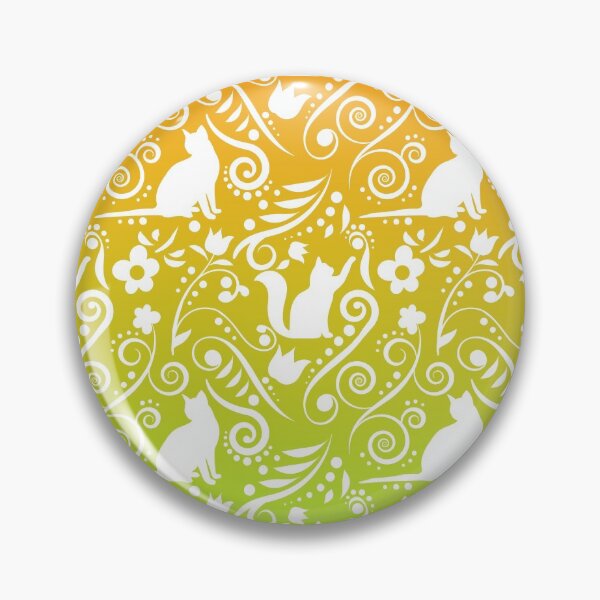 Item preview, Cat and Flowers - Lime & Orange RS (Citrus Lover Collection) designed and sold by CreativityRoams.