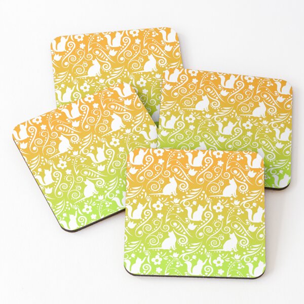 Item preview, Cat and Flowers - Lime & Orange RS (Citrus Lover Collection) designed and sold by CreativityRoams.