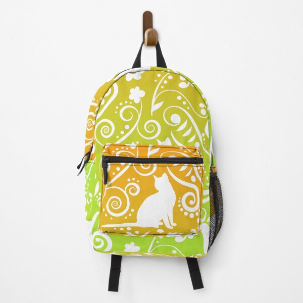 Item preview, Cat and Flowers - Lime & Orange RS (Citrus Lover Collection) designed and sold by CreativityRoams.