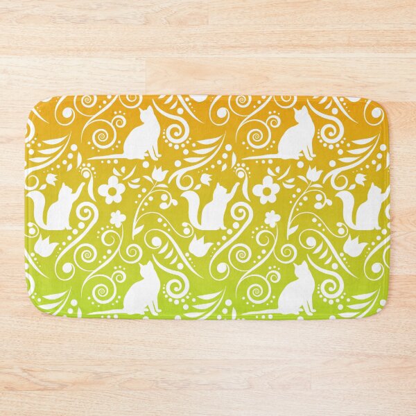 Item preview, Cat and Flowers - Lime & Orange RS (Citrus Lover Collection) designed and sold by CreativityRoams.