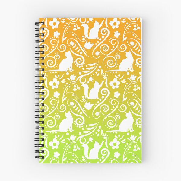 Item preview, Cat and Flowers - Lime & Orange RS (Citrus Lover Collection) designed and sold by CreativityRoams.