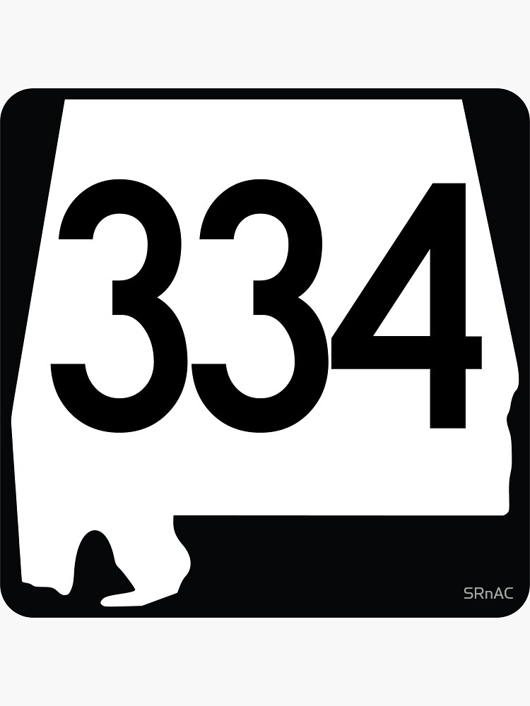 Alabama State Route 334 (Area Code 334) | Sticker