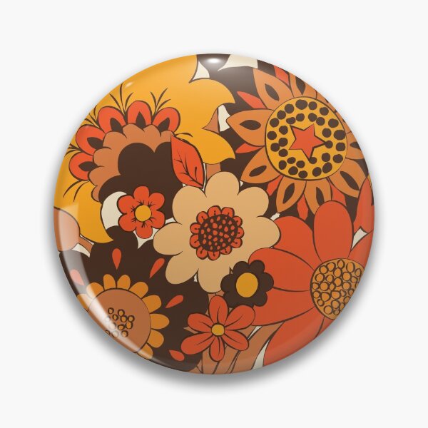 Item preview, Retro 70s Flower Vase, Orange, yellow, Brown designed and sold by Ink Tally.