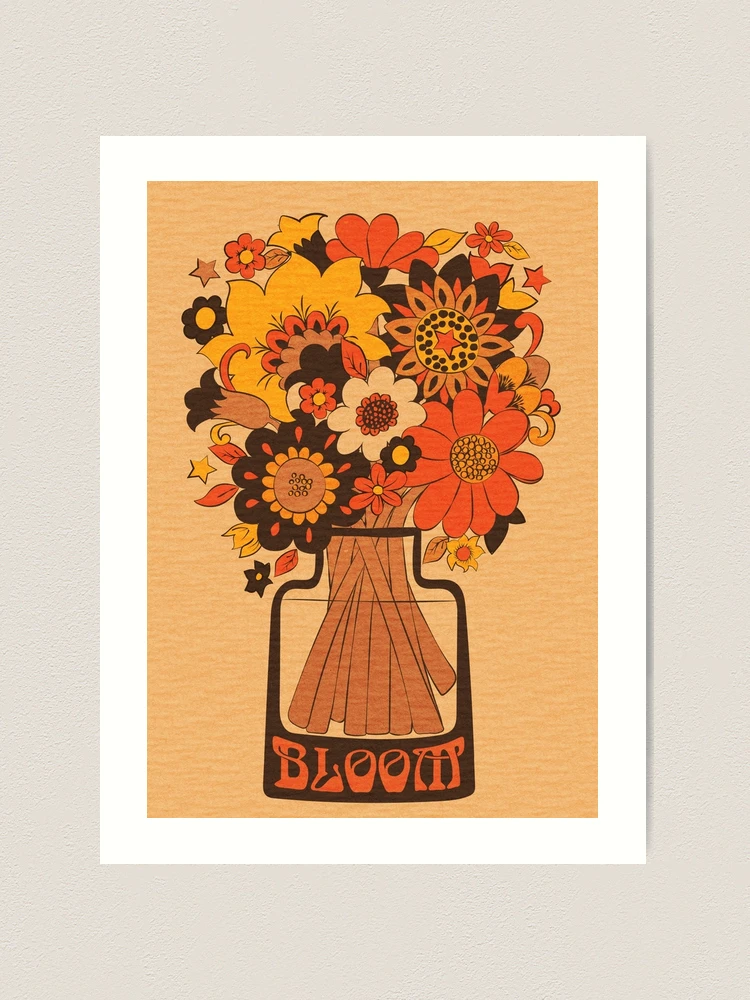 ぬる】38灯 oldsea Vintage flower brown Orange Sunflower Bush