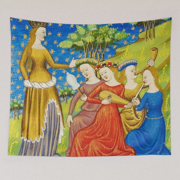 Item preview, Queen with four women playing musical instruments designed and sold by brushandframes.