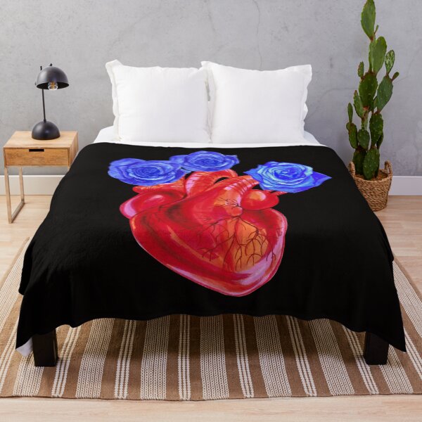 Item preview, Red human heart with blue roses. designed and sold by Colibri77.