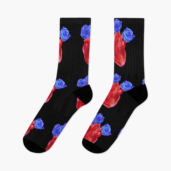 Item preview, Red human heart with blue roses. designed and sold by Colibri77.