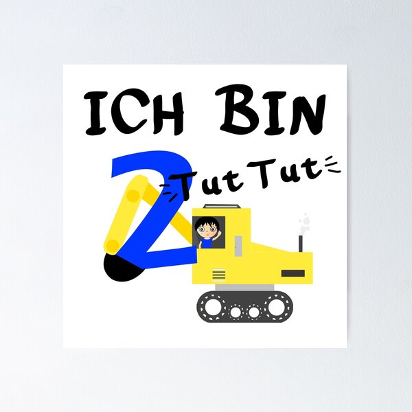Artikelvorschau, Zweiter Kindergeburtstag - Shirt für zweijährige - Bagger entworfen und verkauft von ela-94.