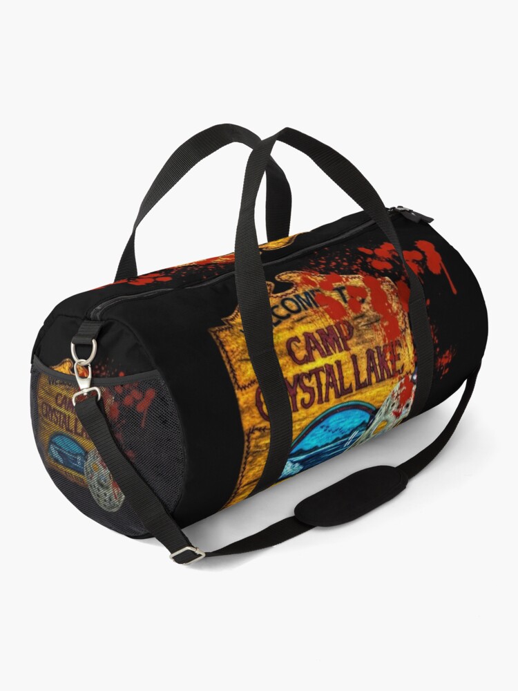 Alternate view of Friday The 13th, Camp Crystal Lake, Jason Voorhees Mask, Movie Fan  Art Duffle Bag