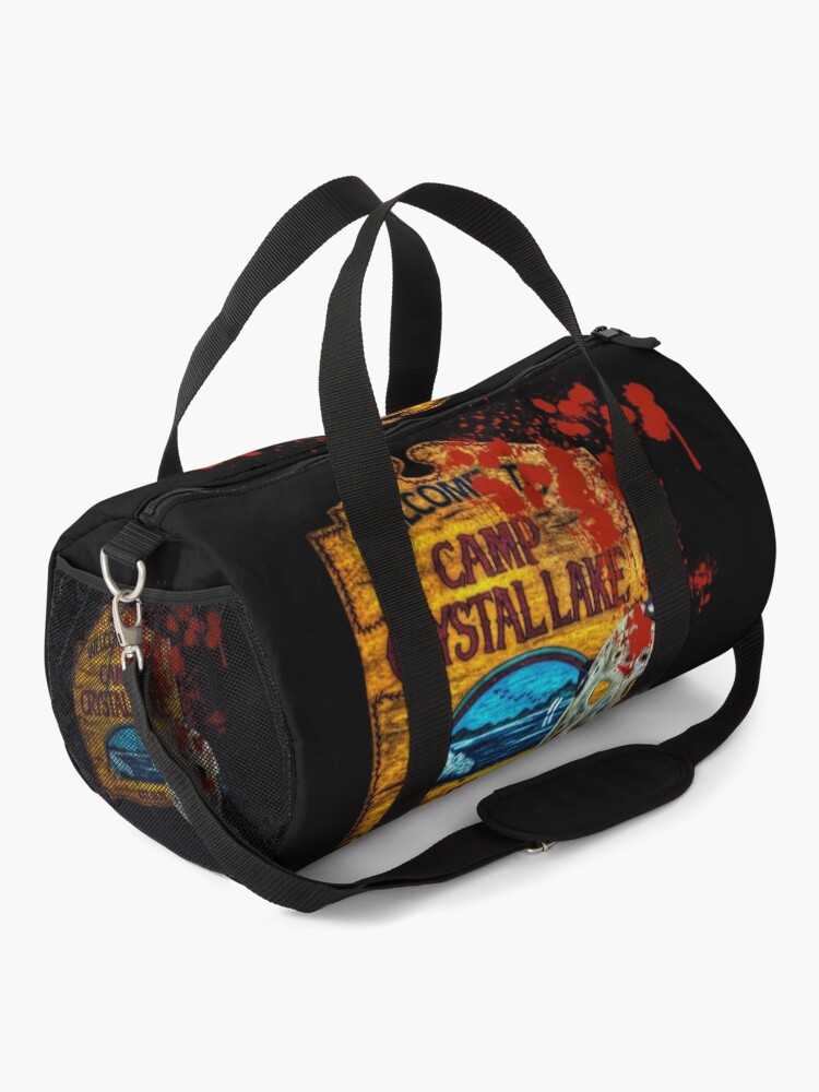Alternate view of Friday The 13th, Camp Crystal Lake, Jason Voorhees Mask, Movie Fan Art Duffle Bag